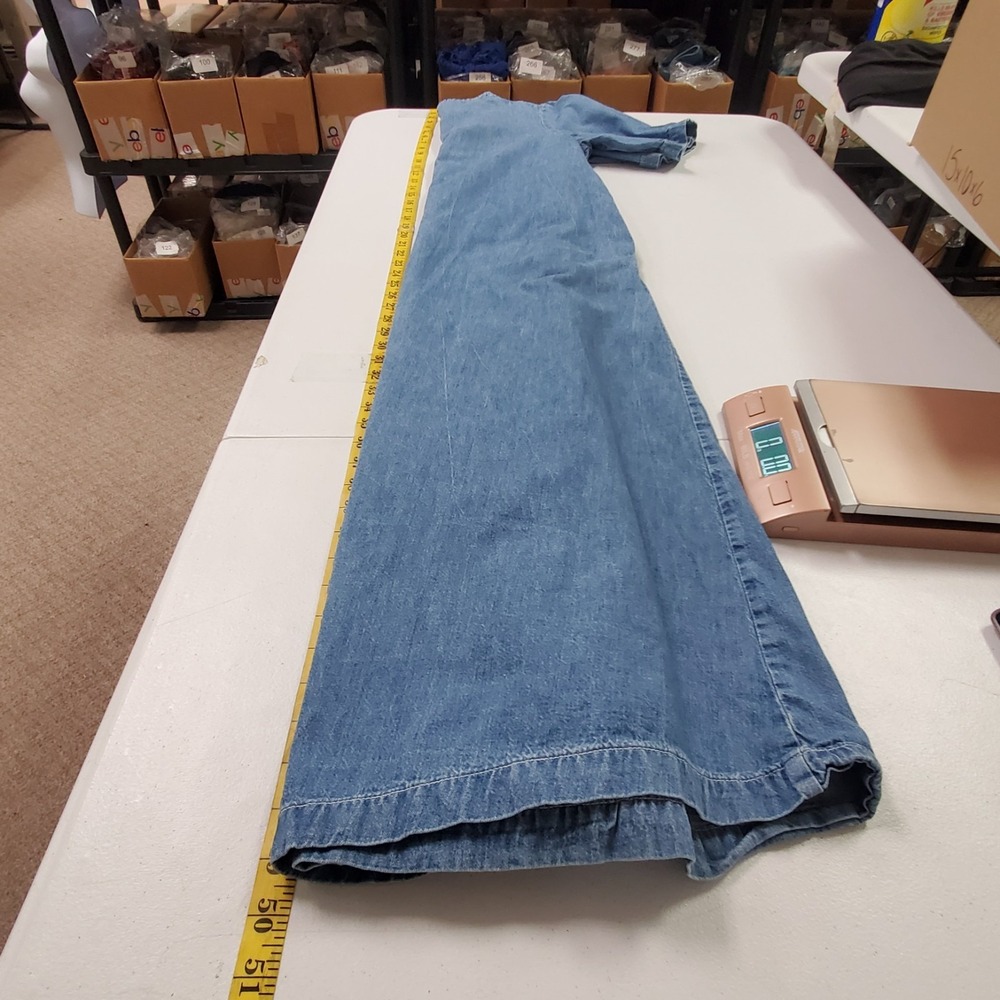 Vintage Orvis Womens Denim Oversized Maxi Dress Size L Modest Country Teacher - Picture 8 of 11